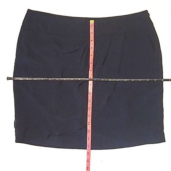 Ann Taylor LOFT Silk Wrap Skirt Straight Above Knee Side Zipper Pockets Pleated - Picture 11 of 16